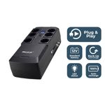 SAI PHASAK 800VA KRYPTOS Interactivo con 6 Tomas Schuko, USB de Carga y Protección RJ45 - PH 9478 - 03