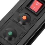Regleta de enchufes 10 schuko con interruptor y protección sobretensiones negro (1.5m cable) - CA00600 - 07