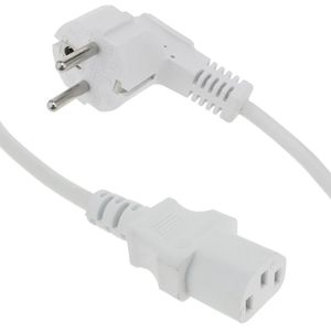 Cable de alimentación eléctrico IEC-60320 blanco C13 Schuko macho 5 m