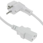Cable de alimentación eléctrico IEC-60320 blanco C13 Schuko macho 5 m - CH08300 - 01