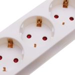 Regleta de enchufes 6 schuko 16A 250V blanca con cable de 1.5m - IA02500 - 02