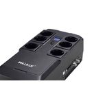 SAI PHASAK 800VA KRYPTOS Interactivo con 6 Tomas Schuko, USB de Carga y Protección RJ45 - PH 9478 - 01