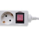 Regleta de enchufes 6 schuko 16A 250V blanca con interruptor y cable de 1.5m - IA03500 - 02