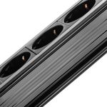 Regleta de enchufes 10 schuko con interruptor y protección sobretensiones negro (1.5m cable) - CA00600 - 08
