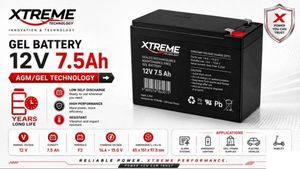 Batería Xtreme de gel 12V 7.5Ah