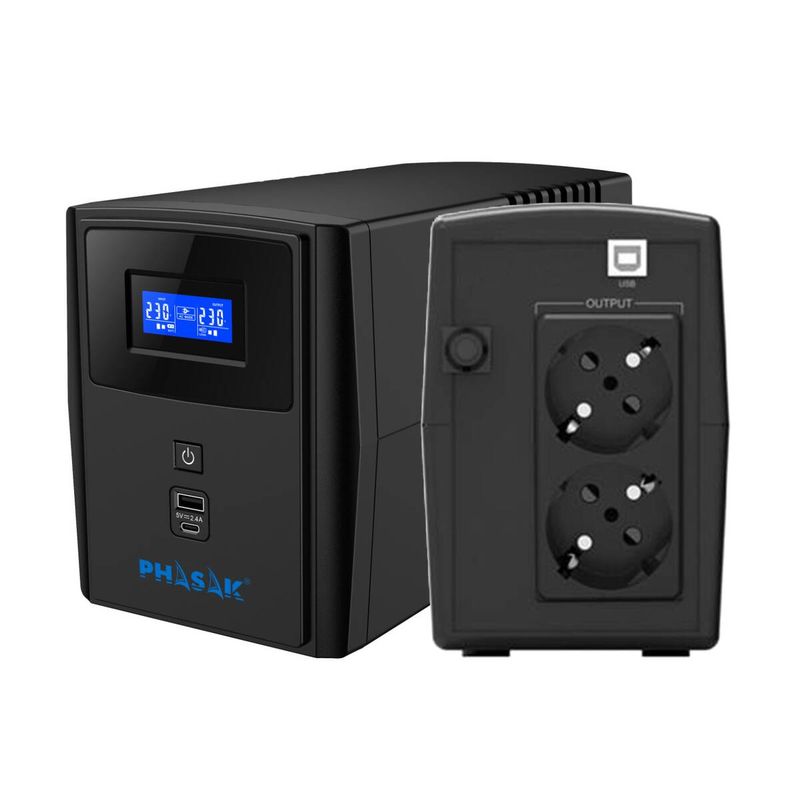 SAI Phasak interactivo serie Sirius 1000VA/600W - PH 7310 - 01