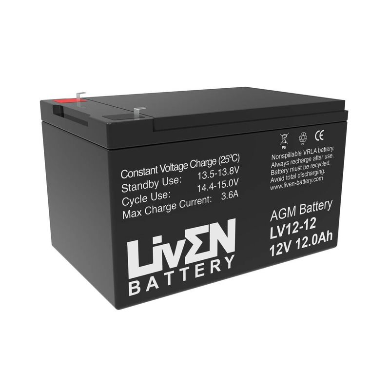 Batería AGM de 12V y 12Ah LiVEN - LV12-12 - 01