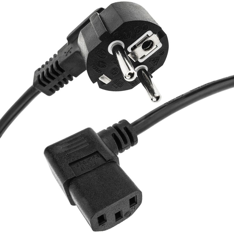 Cable de alimentación eléctrico IEC-60320 C13 acodado a schuko macho de 3 m - CH03200 - 01